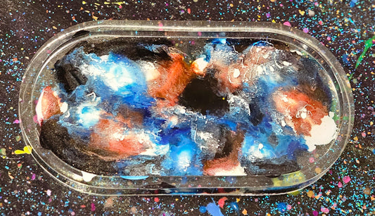 Blue Red Black Alcohol Ink Tray Rolling Tray With Purple Hues On Clear Resin